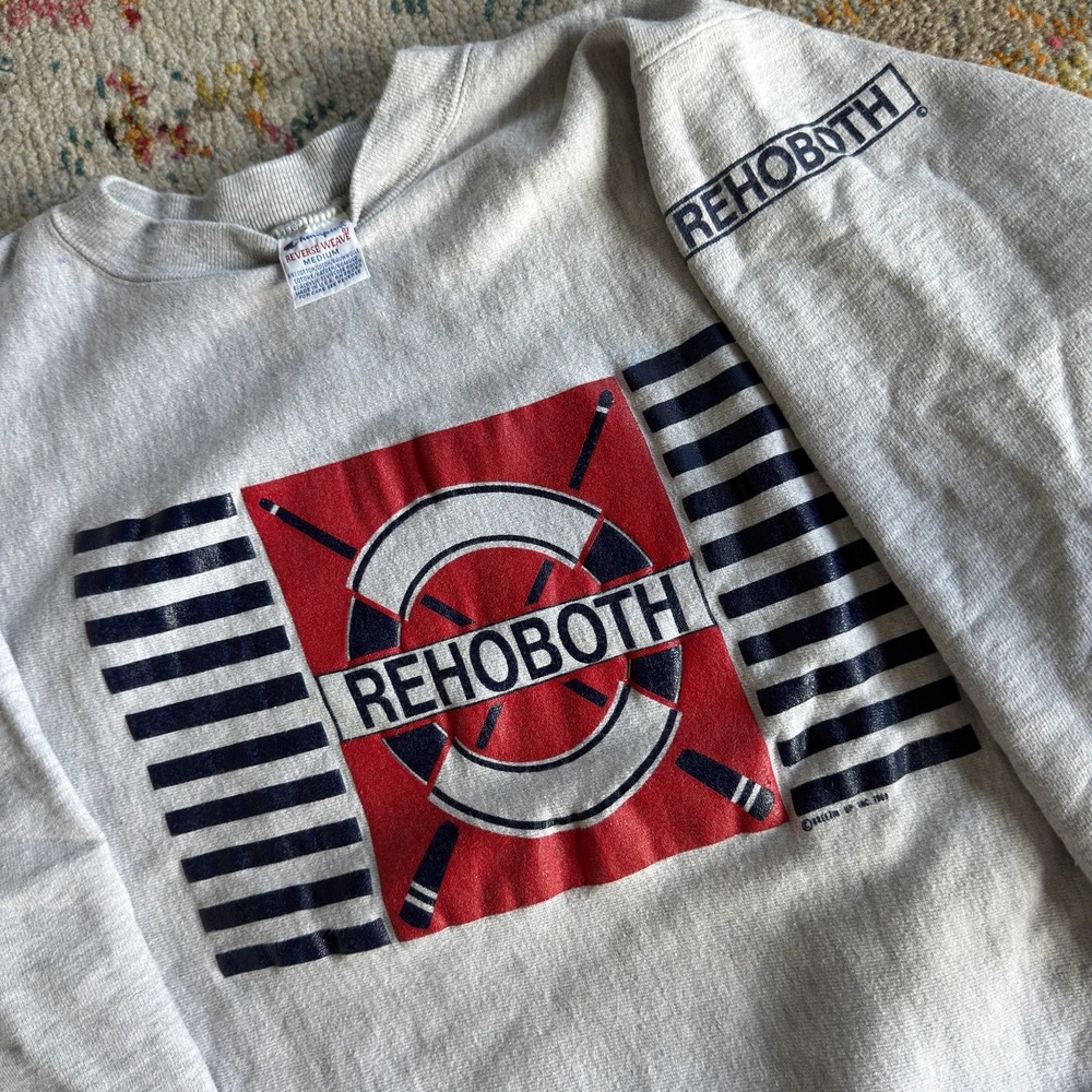 Vintage 80s Champion Reverse Weave Sweatshirt Mens Medium Grey Rehoboth